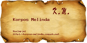 Korpos Melinda névjegykártya