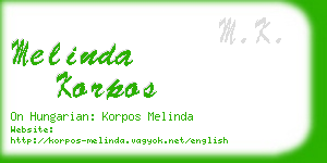 melinda korpos business card